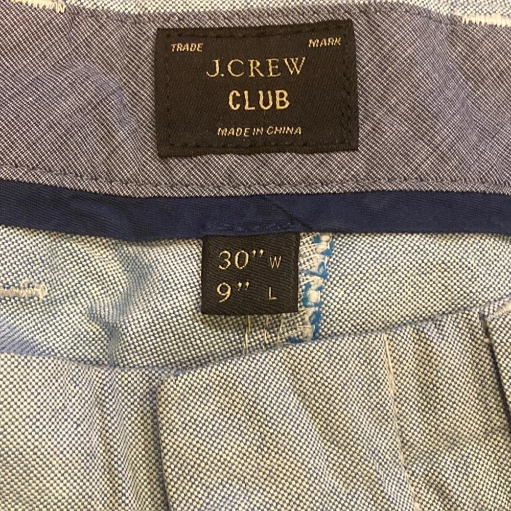 J Crew Mens Shorts Blue Oxford Cloth 30” Waist 9” Inseam Club Preppy Classic